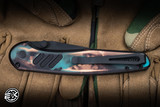 ProTech x Peace Neighbor Custom Avalon Manual Folding Knife Knurled Shipwreck Aluminum, Black Lip Pearl Button 4.25" MagnaCut Black DLC - PN1103-SHIPWRECK