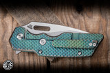 A2D Attn2Detail Mercantile Mark 1 Large Folding Knife Contoured Double Divet Shipwreck Anodized Titanium 4" MagnaCut Drop Point Rising Grind - Blade Show Exclusive