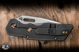 A2D Attn2Detail Mercantile Mark 1 Large Folding Knife Antique Chocolate Micarta/Integral Skull & Crossbones 4" MagnaCut Drop Point Rising Grind - Blade Show Exclusive