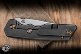 A2D Attn2Detail Mercantile Mark 3 Large Folding Knife Koa/Blackened Titanium 3.75" MagnaCut Clip Point Rising Grind - Blade Show Exclusive