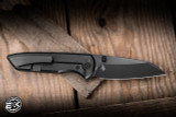 Chaves x Brad Blount Red Label Arrestor 229 Integral Folding Knife Titanium 3.75" M390 Wharncliffe Black Satin PVD - Blade Show Exclusive
