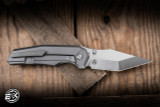Chaves x Jake McCoy Red Label Omega Street Integral Folding Knife Stonewash Titanium 3.5" M390 Tanto Belt Finish - Blade Show Exclusive