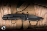 Chaves x Jake McCoy Red Label Omega Street Integral Folding Knife Titanium 3.5" M390 Tanto Black Satin PVD - Blade Show Exclusive