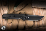 Chaves x Sam Tran Red Label Arison Street Integral Folding Knife Titanium 3.25" M390 Drop Point Black Satin PVD - Blade Show Exclusive