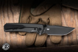Chaves x Sam Tran Red Label Arison Street Integral Folding Knife Titanium 3.25" M390 Drop Point Stonewash Grey PVD - Blade Show Exclusive