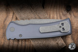 Chaves x Protech Redencion 229 Automatic Folding Knife Grey Aluminum 3.5" S35VN Tanto Stonewash Rock Grind - Blade Show Exclusive