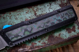 Chaves Knives Dissident OTF Battle Worn Aluminum, Kelp CF Inlay 3.8" M390 Drop Point Stonewash