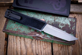 Chaves Knives Dissident OTF Battle Worn Aluminum, Shipwreck CF Inlay 3.8" M390 Tanto Stonewash