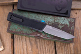 Chaves Knives Dissident OTF Battle Worn Aluminum, Electric Blue CF Inlay 3.8" M390 Tanto Stonewash