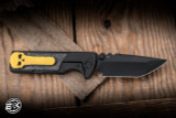 Chaves Knives Exclusive Magnetic Integral N.T.A.K. YKWII Folding Knife Titanium, Shredded CF Inlay 3.56" M390 Tanto Stonewash/Black PVD