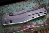 Limited Edition-ZT Knives 0020 20th Anniversary Manual Duralock Gray PVD Titanium 3.5" Vegas Forge Damascus #003