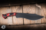 RMJ Tactical Sapper Fixed Blade Black Widow Machined G10 10.75" 80CRV2 Recurve Bowie Graphite Black