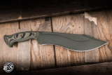 RMJ Tactical Sapper Fixed Blade Dirty Olive G10 10.75" 80CRV2 Recurve Bowie  OD