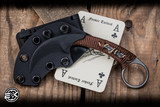 Bastinelli Knives Custom Pika Fixed Blade Knife Brown Tskuka Wrap 1.65" N690CO Bronze Menuki Snake Dagger Stonewash