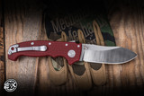 Demko Knives AD20 Folding Knife Red G10 3.6" Magnacut Butcher 2-Tone Raw