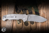 Demko Knives AD20 Folding Knife Textured Titanium 3.6" 3V Kopis