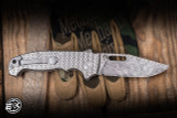 Demko Knives AD20I Slim Shark Lock Folding Knife Yggdrasil Polished Chainmail Titanium 3.6" Damasteel Clip Point