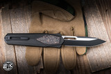 Remette RT-Swordfish Gravity Knife Black Aluminum/Carbon Fiber Inlay 3.15" 14C28N Tanto