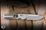 Remette RT-Aurora Crossbar Lock Folding Knife Titanium, Green/Black Carbon Fiber 3.35" M390 Drop Point Pearlescent Aura-Y