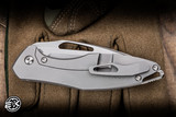 Preowned-Koenig Knives Mini Arius Non-Flipper Milled Titanium 3" M390 Stonewash