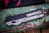 Preowned-Microtech "Glykon" OTF Automatic Knife Aluminum/Titanium 3.75" M390 Apocalyptic Serrated 184-11AP