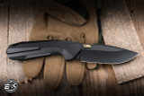 Remette RT-WK1 Folding Knife Black DLC Titanium/Gold Accent 3.46" M390 Drop Point DLC
