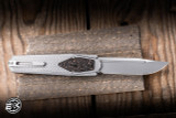 Remette RT-Swordfish OTF Gravity Knife Titanium, Black/Orange Carbon Fiber 3.03" M390 Clip Point Pearlescent Satin