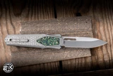Remette RT-Swordfish OTF Gravity Knife Titanium + Green/Yellow Carbon Fiber 3.15" M390 Tanto Pearlescent Satin