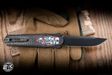 Remette RT-Swordfish OTF Gravity Knife DLC Titanium + Red/White/Blue Carbon Fiber 3.03" M390 Clip Point DLC Pearlescent