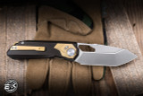 Remette RT-Peregrine Falcon Folding Knife Brown/Gold Titanium 3.15" M390 Tanto Pearlescent