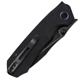 Remette Rhino Folding Knife Black Micarta 3.07" 14C28N Drop Point Black Stonewash