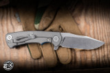 Hinderer Knives Project X Flipper Knife Triway Blue G10/Working Finish 3.65" S45VN Clip Point Stonewash