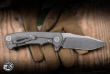 Hinderer Knives Project X Flipper Knife Triway Translucent Green G10/Working Finish 3.65" S45VN Clip Point Stonewash