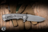 Hinderer Knives Project X Flipper Knife Triway Translucent Green G10/Working Finish 3.65" S45VN Clip Point