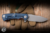 Hinderer Knives Project X Flipper Knife Triway Orange G10/Battle Blue 3.65" S45VN Clip Point