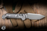 Microtech Marfione Select LUDT Automatic Folding Knife Stonewash Frag Titanium, Bronze Accents 3.4" M390 Tanto Stonewash 1136RL-10FRMS1