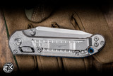 Microtech Marfione Select LUDT Automatic Folding Knife Stonewash Frag Titanium, Blue Accents 3.4" M390 Tanto Stonewash 1136RL-10FRMS2