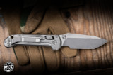 Microtech Marfione Select LUDT Automatic Folding Knife Stonewash Grooved Titanium, Bronze Accents 3.4" M390 Tanto Stonewash 1136RLG-10MS1