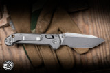 Microtech Marfione Select LUDT Automatic Folding Knife Stonewash Slab Titanium, Bronze Accents 3.4" M390 Tanto Stonewash 1136RLS-10MS1