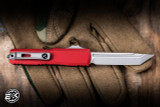 Microtech UTX-70 Gen IV Automatic OTF Knife Red Aluminum 2.5" M390 Tanto Stonewash 11494-10RD