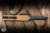 Microtech UTX-70 Gen IV Automatic OTF Knife Tan Aluminum 2.5" M390 Tanto Black Full Serrated 11494-3TA