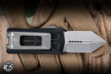 Microtech Exocet II Automatic OTF Knife/Money Clip Black Aluminum 2.34” M390 Spartan Stonewash 1155-10