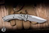 Microtech/Marfione Select Amphibian Mini Ram-LOK Folding Knife Slab Titanium, Bronze Ti Accents 3.25” M390MK Stonewash 137MRL-10MS1