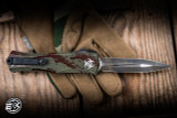 Microtech Hera II OTF Automatic Knife Outbreak Deep Engraved Aluminum 3.85" M390MK Dagger 1702-1OBDS