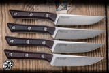 Microtech Kitchen Cutlery Steak Knife Set Black Cherry G10 4.5" M390 Stonewash 3600-10SETBC