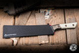 Microtech Fixed Blade Butcher Knife Ivory/Titanium Bolster 10" M390 DLC 3800B-1DLCIVS