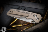 Preowned-A2D Attn2Detail Mercantile Medium Barlock Gonzalez Flag Titanium  3" S30V Drop Point