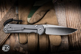Chris Reeve Knives Large Sebenza 31 Folding Knife Unique Graphic Titanium 3.6" MagnaCut L31-1400-0004-1