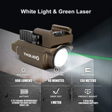 Olight Baldr Mini 600 Lumens Green Laser LED Tactical Light-Desert Tan