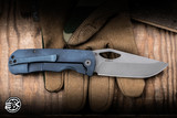 McNees Knives Little Dixon Folding Knife Blue Atomic Stonewash Titanium 3.25" MagnaCut Drop Point